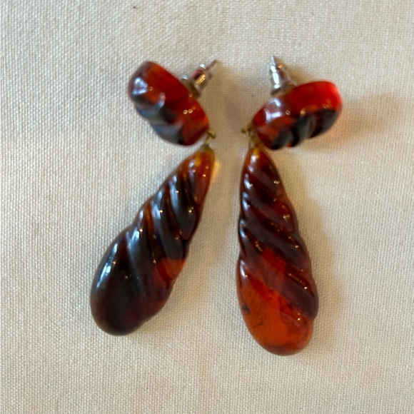 Tortoise Shell Earrings, Pierced - Picture 8 of 16